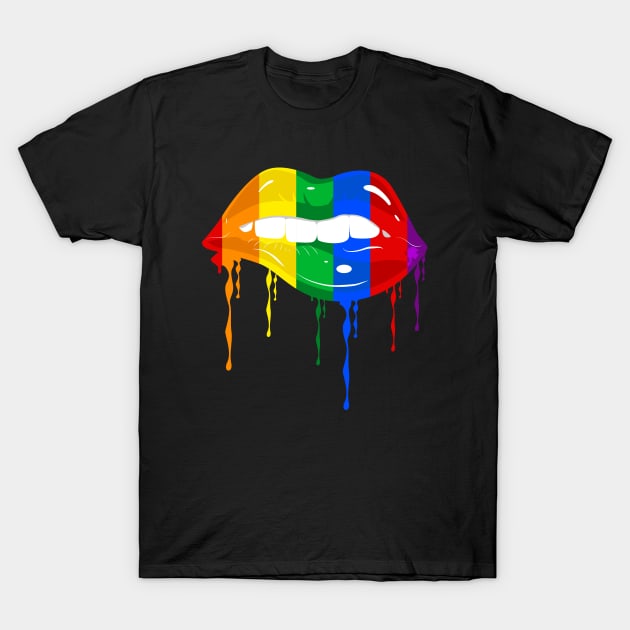 Pride Month Lips with drips T-Shirt by Peter the T-Shirt Dude